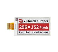 Waveshare 2.66inch E-Paper (B) E-Ink Raw Display 296×152 Pixels Red/Black/White Three-Color SPI Interface Without PCB
