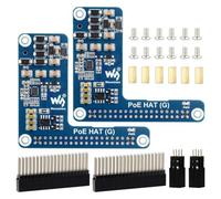 Waveshare 2PCS PoE HAT (G), Compatible with Raspberry Pi 5, 5V 5A Output, Stable Performance, Supports 802.3af/at Network Standard, Power Over Ethernet HAT (G), Suitable for RPi 5 Official Case