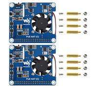 Waveshare 2PCS POE HAT Type C, Compatible with Raspberry Pi 3B+/4B, 802.3af/at Power-Sourcing Equipment Required, 12V and 5V Power Outputs to Support More Peripherals-2PCS Version