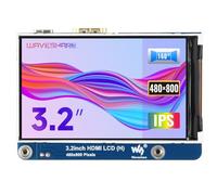 Waveshare 3.2" HDMI IPS LCD (H) 480×800 Resolution Adjustable Brightness No Touch Compatible with Jetson Nano Raspberry Pi 4B/3B+/3A+/3B/Zero,CM3/3+/4 and Desktop Windows