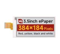 Waveshare 3.5inch E-Paper Display (G), E-Ink Display, 384 x 184 Pixels, Red/Yellow/Black/White, SPI Interface, Raw E-Paper, Without Driver