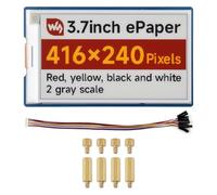Waveshare 3.7inch E-Paper Display, E-Ink Display with Driver Board, 416 x 240 Pixels, Red/Yellow/Black/White, SPI Interface, Standard Raspberry Pi 40PIN GPIO Header