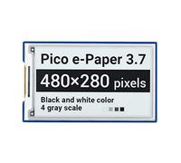 Waveshare 3.7inch E-Paper E-Ink Display Module For Raspberry Pi Pico 480×280 Pixels Black/White SPI Interface Partial Refresh Support
