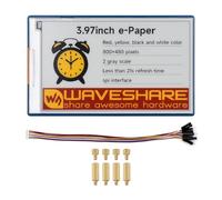 Waveshare 3.97inch E-Paper Display HAT+ (G)(with Driver Board), E-Ink Display, 800 x 480 Pixels, Red/Yellow/Black/White, SPI Interface, Standard Raspberry Pi 40PIN GPIO Header