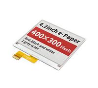 Waveshare 4.2 Inch E-Paper Raw Display Panel(B),400x300 Resolution Red Black White Three-Color E-Ink Electronic Paper Screen Without PCB for Raspberry Pi/Jetson Nano/Arduino/STM32 with SPI Interface