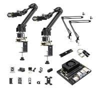 Waveshare 5 + 1 DOF High-Torque Serial Bus Servo Dual Robotic Arm AI Kit, Supports Hugging Face LeRobot AI Robotic Project, ESP32, 2-DOF Wrist Joint, with Jetson Orin Nano 8GB Kit