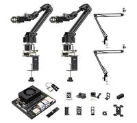 Waveshare 5 + 1 DOF High-Torque Serial Bus Servo Dual Robotic Arm AI Kit, Supports Hugging Face LeRobot AI Robotic Project, ESP32, 2-DOF Wrist Joint, with Jetson Orin NX 8GB Kit
