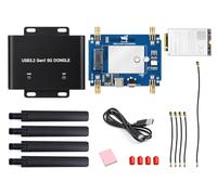 Waveshare 5G DONGLE Expansion Board, USB 3.2 Port, Aluminum Alloy Case, Quad Antennas, Onboard M.2 Key B Interface Comes with The Qualcomm RM520N-GL 5G Sub-6G Module, Global Applicable