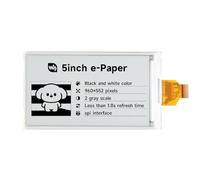 Waveshare 5inch E-Paper Raw Display, E-Ink Display, 960 x 552, Black/White, SPI Interface