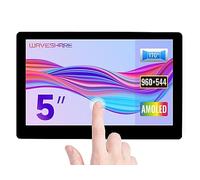 Waveshare 5inch HDMI AMOLED Display 960x544 Resolution Capacitive Touch Screen with Toughened Glass Cover Supports Raspberry Pi 4/PC/Jetson Nano
