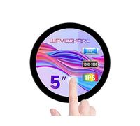 Waveshare 5inch HDMI Capacitive Touch Screen, 1080x1080 Pixels, 160° Viewing Angle, Circular IPS Display Panel, up to 10-point Touch, compatible with Raspberry Pi/Jetson Nano/PC Windows 11/10/8.1/8/7