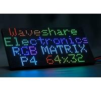 waveshare 64x32 2048 RGB Full Color LED Matrix Panel 4mm Pitch P4 Displaying Text/Colorful Image/Animation Adjustable Brightness Chainable Design,Compatible with Arduino/Raspberry Pi