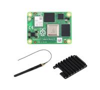Waveshare CM4 Computing Module Core Board with Heatsink & Antenna, Upgraded Quad Core 64bit CPU, 4GB LPDDR4 SDRAM, 16GB eMMC Flash, 2.4GHz/5GHz Dual Band WiFi, BT5.0 BLE, Dual HDMI 4K Output