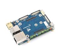 Waveshare CM4-IO-BASE-B for Raspberry Pi Compute Module 4 Bundle with USB HDMI Adapter (6 Items)