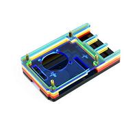 Waveshare Colorful Rainbow Acrylic Case for Raspberry Pi 4 Model B with Cooling Fan Easily Connecting Peripherals Like Camera