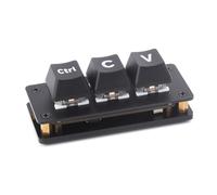 Waveshare Ctrl C/V Shortcut Keyboard for Programmers, 3-Key Keyboard, Adopts RP2040 Microcontroller Chip, Programmable Key Function, Dual Type-C Ports, Plug and Play Without Driver-Basic Version