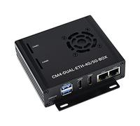 Waveshare Dual Gigabit Ethernet 5G/4G Mini-Computer Compatible with Raspberry Pi Compute Module 4 (NOT Included) with Metal Case and Cooling Fan