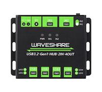 Waveshare Industrial Grade Powered USB HUB, Extending 4x USB 3.2 Ports, Switchable Dual Hosts, Multi Protections, Compatible with Windows 11/10/8.1/8/7/XP