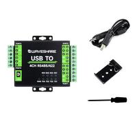 Waveshare Industrial Isolated USB To RS485/422 Converter, Original FT4232HL Chip, Supports USB To 2-Ch RS485 & 2-Ch RS485/422, Wall-Mount & Rail-Mount Support