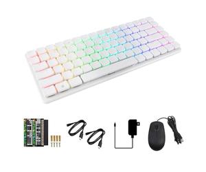 Waveshare Mechanical Keyboard, Compatible with Raspberry Pi 500+,WiFi/Bluetooth Support, Dual-4K Outputs, Comes with Official Raspberry Pi 256GB NVMe Solid State Drive, RGB Backlight