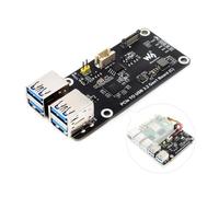 Waveshare PCIe to 4-Ch USB3.2 Gen1 Board (C), Compatible with Raspberry Pi 5, Up to 5Gbps Transmission Speed, Driver No Required, Plug and Play PCIe Adapter