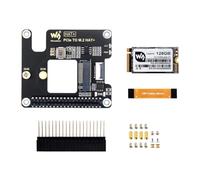 Waveshare PCIe To M.2 Adapter For Raspberry Pi 5, With 128GB Solid State Drive, Supports NVMe Protocol M.2 Solid State Drive, High-Speed Reading/Writing, HAT + Standard