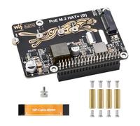 Waveshare PCIe to M.2 Adapter with PoE Function HAT+ (B), Compatible with Raspberry Pi 5, Supports POE NVMe Drive Protocol 2230/2242 / 2260/2280 M.2 Solid State Drive, High-Speed Reading/Writing