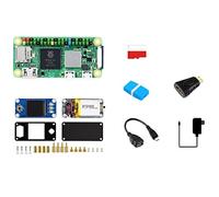 Waveshare Pi Zero 2 W Package G Bundle with USB HAT+1.3inch IPS Display Power Supply 5V/3A TF Card 16GB Card Reader and So On (8 Items) with Pre-Solder Color Coded Pinheader