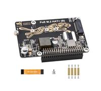 Waveshare POE M.2 HAT+ (B) for Raspberry Pi 5, Supports NVMe M.2 SSD, IEEE 802.3af/at POE, PCIe x1 Gen2/3, 2230/2242/2260/2280 Sizes, Onboard Indicators