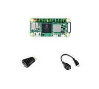 Waveshare Raspberry Pi Zero 2 W Package A Bundle with Mini HDMI to HDMI Adapter 2X20 Pinheader and Micro USB OTG Cable (4 Items) with Pre-Solder Color Coded Pinheader
