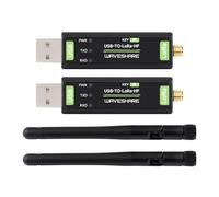 Waveshare USB-TO-LoRa-HF(2PCS), TCXO Crystal Oscillator, USB To LoRa Data Transfer Module, Based On SX1262, Suitable For Data Acquisition In Industry And Agriculture