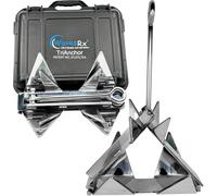 WAVESRX 7lb TriAnchor - Stainless Steel Folding Anchor for PWC, Jet Ski & Skiff Boat Anchoring I Ingenious Patent Pending Design Sets Faster & Holds Better Than Grapnel, Fluke, Mushroom or Cube Anchor