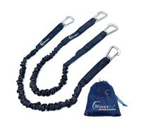 WavesRx DockingPal - Premium Bungee Dock Line 3 ft (2PK) | Elastic Docking Rope with Stainless Steel Carabiners Stretches from 3' to 4' | Absorbs Shocks & Tugs Preventing Damage to Your Jet Ski & PWC