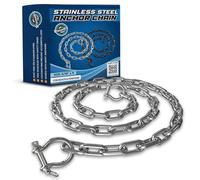 WAVESRX Stainless Steel Anchor Chain for Boats, Jet Skis & PWC | Premium Marine Grade Zero-Rust Boat Anchor Stainless Steel Chain with Anti-Lost Dual Link Shackles | Must-Have Boat Accessories | 5 FT