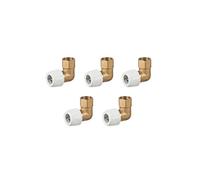 Wavin Brass Female Threaded Elbow 22mm HE5/22W Polybutylene 90° 2-Part Pack of 5