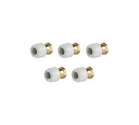 Wavin Brass Plastic Female Adaptor Socket 22mm HE28/22W 0° 2-Part Pack of 5