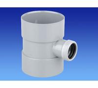 Wavin OSMA 110mm SOIL 4S584 D/SW Bossed Pipe - 40mm GREY