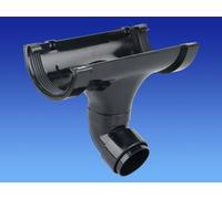 Wavin OSMA Roundline Swivelock Running Outlet with Fitted Offset Bend 112mm Black 0T625b
