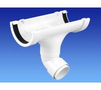 Wavin OSMA Roundline Swivelock Running Outlet with fitted offset bend 112mm White 0T625w