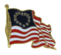 Waving Betsy Ross Flag Lapel Pin