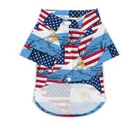 Waving Flag of Argentina And U.S.A Dog Shirt for Dogs & Cats Breathable Short Sleeve Pet T-Shirt Lightweight Dog Summer Tops 3XL