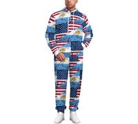 Waving Flag of Argentina And U.S.A Loose Unisex Sweat Set Pullover Hoodie Tracksuit Casual 2 Piece Sweatshirt Outfits