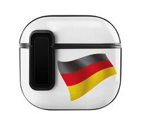 Waving German Flag Printed Wireless Bluetooth Earphone Protective Holder Compatible with Airpods 4 Funny Earbud Case