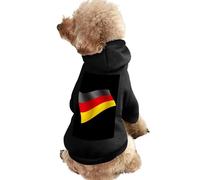 Waving German Flag Warm Dog Hooded Sweatshirt with Hat Soft Pet Pullover Clothes for Small Medium Large Pets