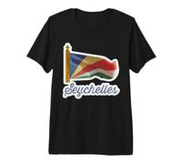 Waving Seychelles Flag National Country Emblem Premium T-Shirt