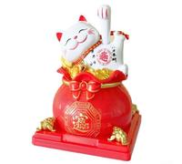 Waving Solar Powered Lucky Cat Ornament Perfect for Enhancing Your Living Space's Charm and Symbolizing Wealth (D)