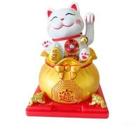 Waving Solar Powered Lucky Cat Ornament Perfect for Enhancing Your Living Space's Charm and Symbolizing Wealth (A)