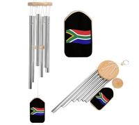 Waving South African Flag Aluminium Wind Chime Memorial Chimes Soothing Melodic Windchimes for Garden Backyard Patio Outside Decor