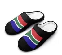 Waving South African Flag Cotton Slipper Cozy Plush Slippers Indoor House Closed Toe Shoes Anti-Skid Comfortable 9-10（40-41）