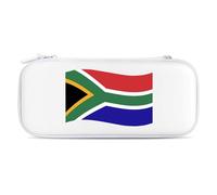 Waving South African Flag Portable Storage Bag Compatible with Switch Carrying Case Protector Bags with 15 Games Accessories
